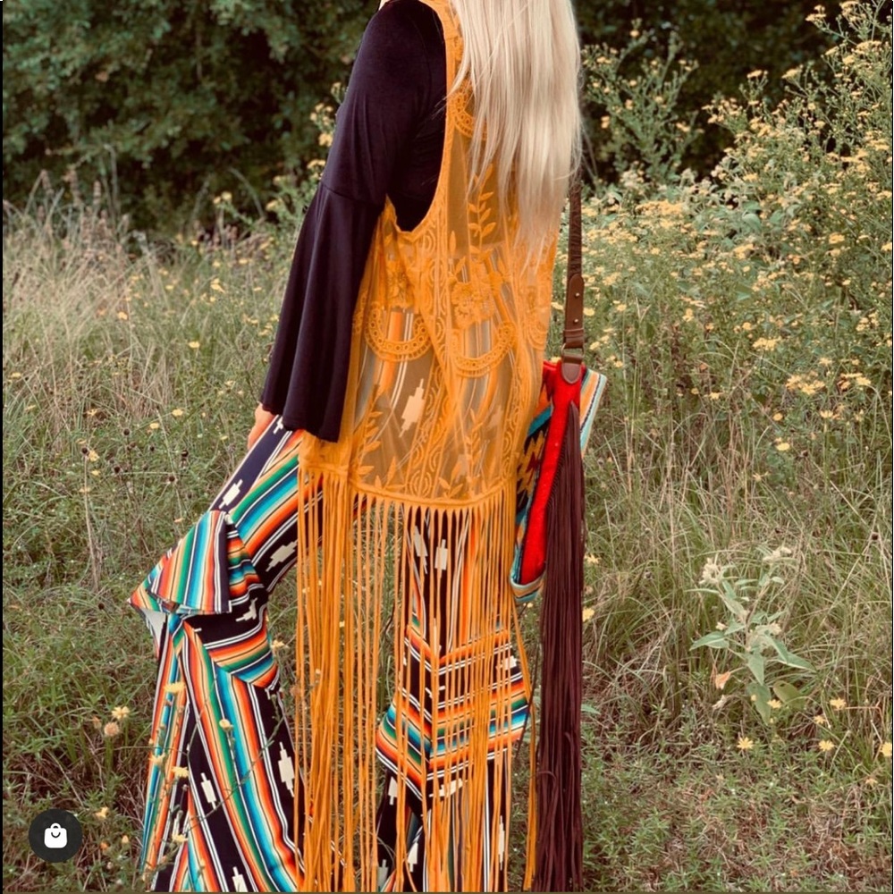 Lace fringe duster